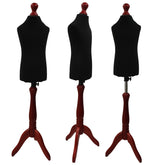 Children Kids Age 2-4 Tailors Dummy Mannequin, Black Torso Bust with a Red Wood Tripod Stand